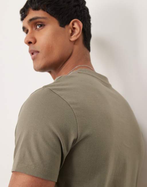 ASOS DESIGN – Gruby T-shirt z okrągłym dekoltem w kolorze khaki , 3 z 4
