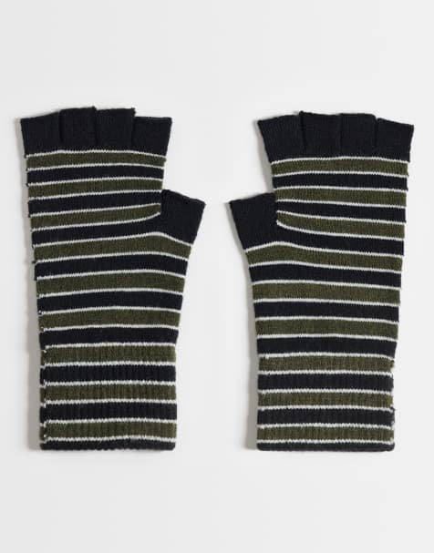 ASOS DESIGN guante sin dedos a rayas en gris - view 1
