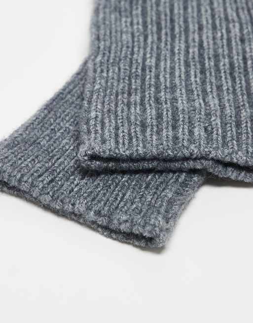 ASOS DESIGN - Guanti a coste grigi con polsino lungo, 2 di 3