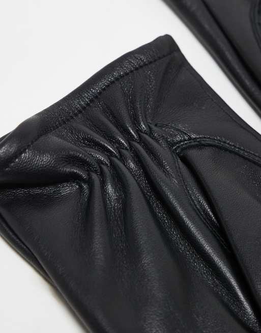 ASOS DESIGN - Guanti touch in pelle nera, 3 di 3