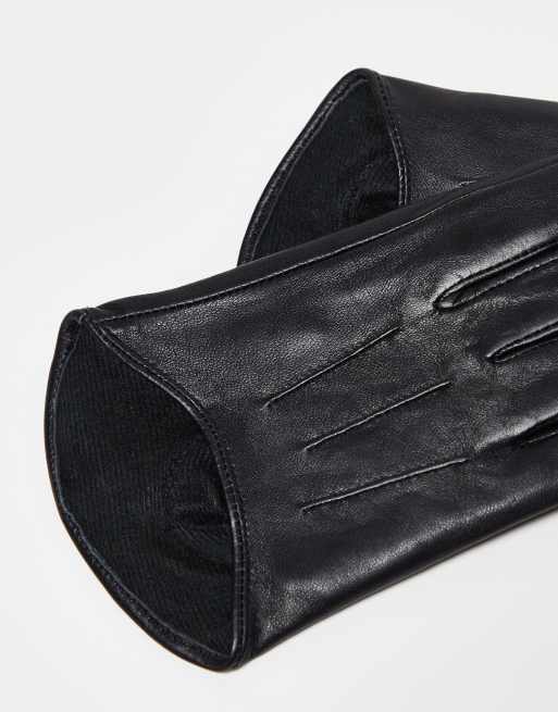 ASOS DESIGN - Guanti touch screen in pelle neri, 2 di 4