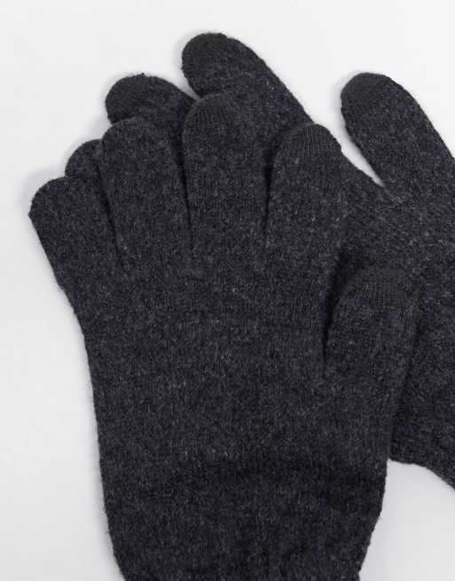 ASOS DESIGN - Guanti touch screen in poliestere riciclato grigio antracite, 3 di 4