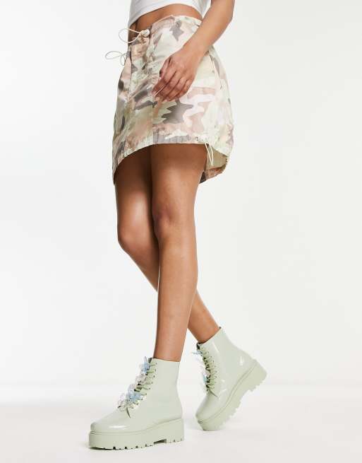 ASOS DESIGN - Guava - Bottines de pluie à lacets avec papillon - Vert menthe, 4 de 4