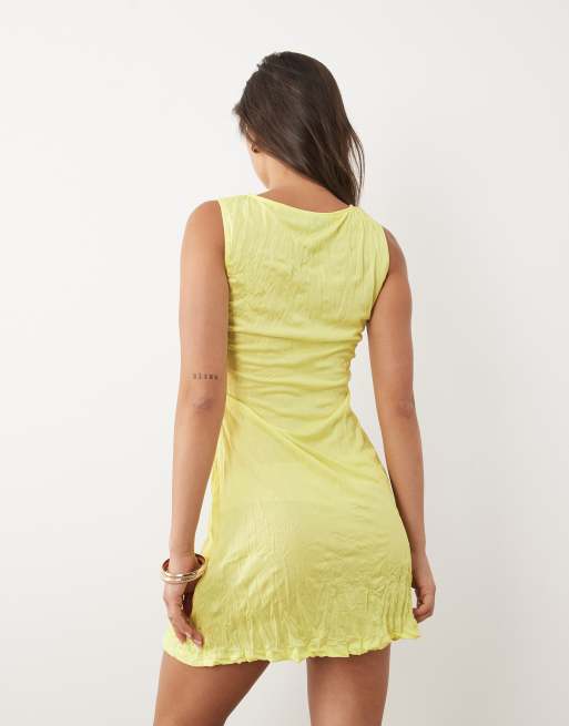 ASOS DESIGN – Gul, blommig miniklänning, 4 av 4