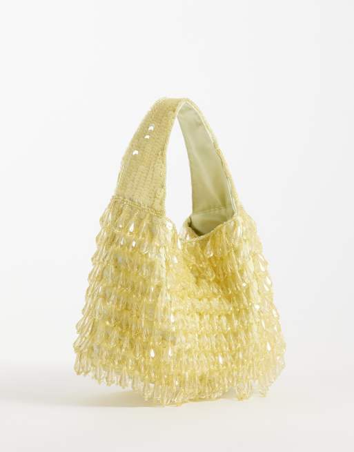 ASOS DESIGN - Gul clutch med perlemotiv, 4 af 4