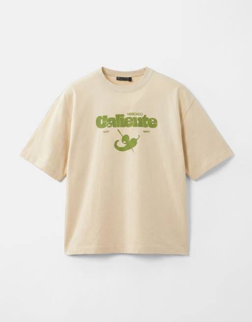 ASOS DESIGN - Gul forvasket og oversized T-shirt med grafisk print og firkantet pasform, 6 af 9