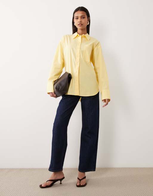 ASOS DESIGN – Gul, klassisk bomullsskjorta, 2 av 4