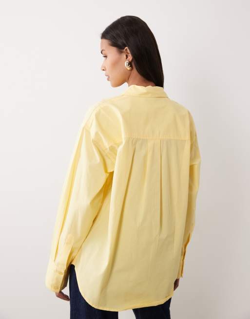 ASOS DESIGN - Gul klassisk skjorte i bomuld, 4 af 4