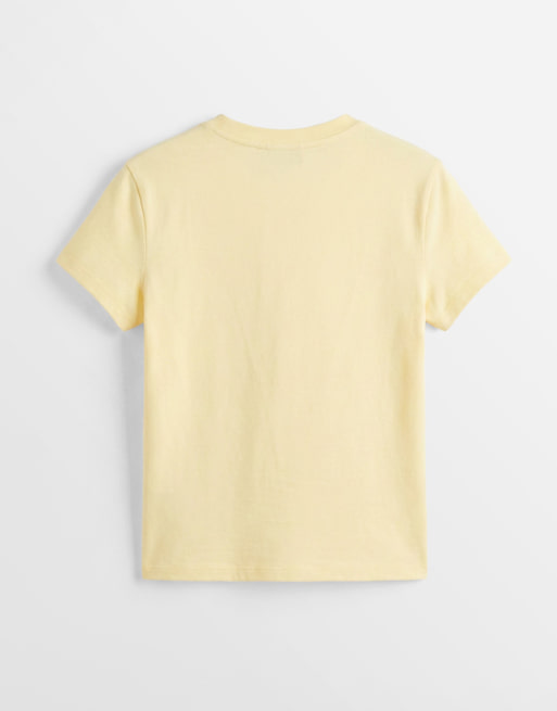 ASOS DESIGN – Gul, krympt t-shirt med Brazil Bahia-tryck, 6 av 7