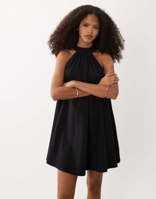 ASOS DESIGN – Gul miniklänning med knytning baktill, 3 av 4