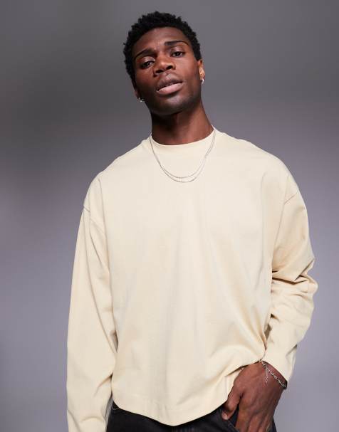 ASOS DESIGN - Gul oversized T-shirt med sænkede ærmegab og lange ærmer i firkantet pasform - view 1