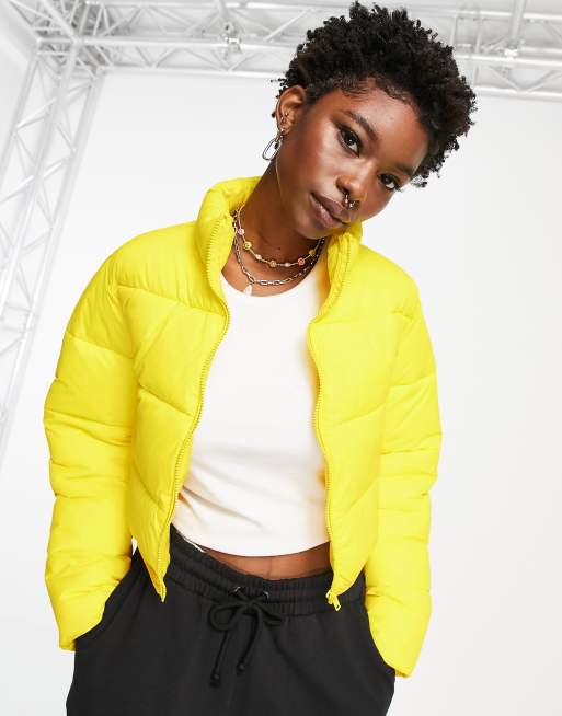 ASOS DESIGN – Gul pufferjacka i kort modell