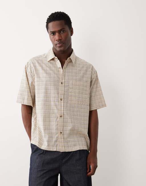 ASOS DESIGN – Gul, rutig, oversize skjorta i dad-modell med boxig passform, 2 av 5