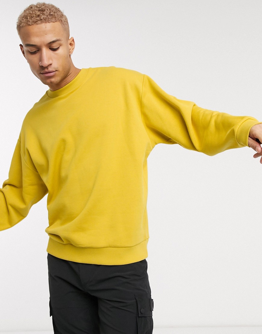 ASOS DESIGN – Gul sweatshirt i oversize-modell
