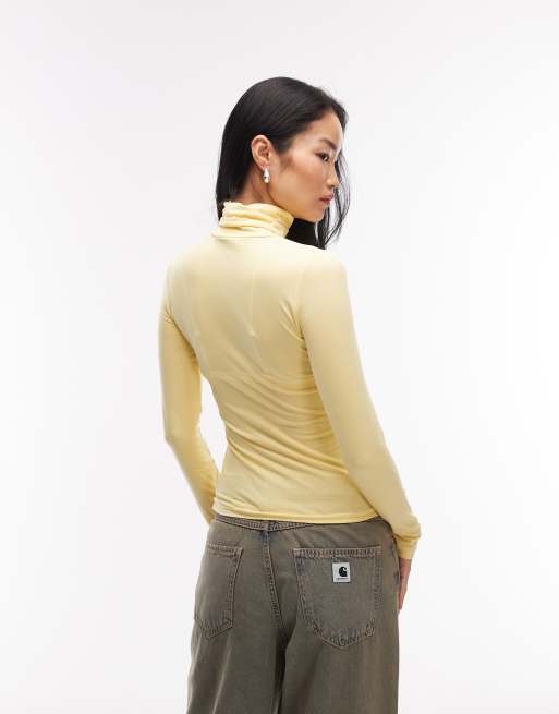 ASOS DESIGN - Gul top med rullekrave og ferskenfølelse, 3 af 4