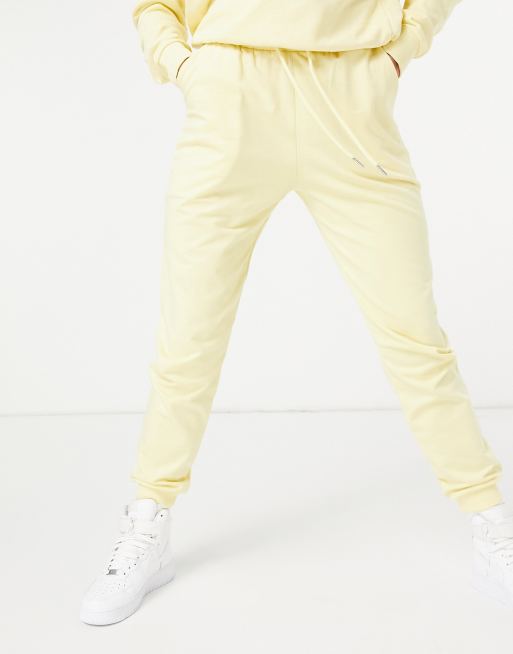ASOS DESIGN – Gul träningsoverall i smal passform med sweatshirt och mjukisbyxor , 4 av 4
