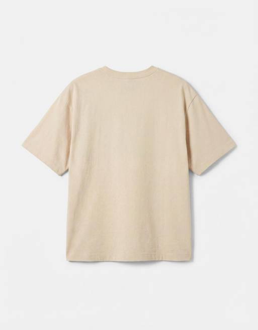 ASOS DESIGN – Gul, tvättad t-shirt i boxig oversize-passform med tryck, 7 av 9