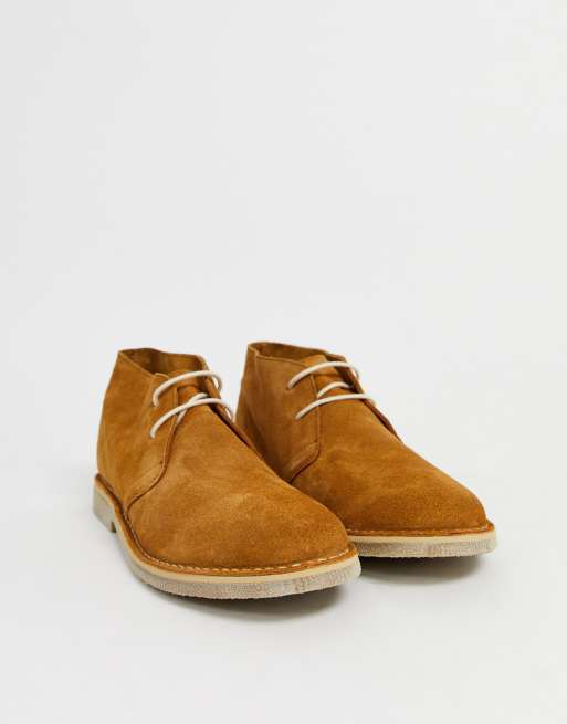 ASOS DESIGN – Guldbruna chukkaboots i mocka