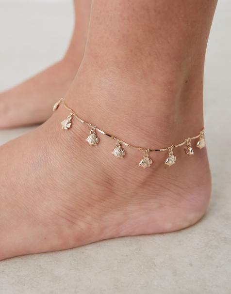 ASOS DESIGN – Guldfärgad fotlänk med fiskdetaljer - view 1