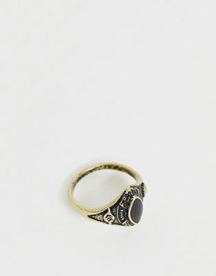 ASOS DESIGN – Guldfärgad lillfingerring med sten-Silver