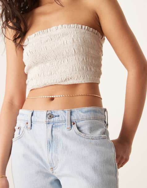 ASOS DESIGN – Guldfärgad magkedja - view 1