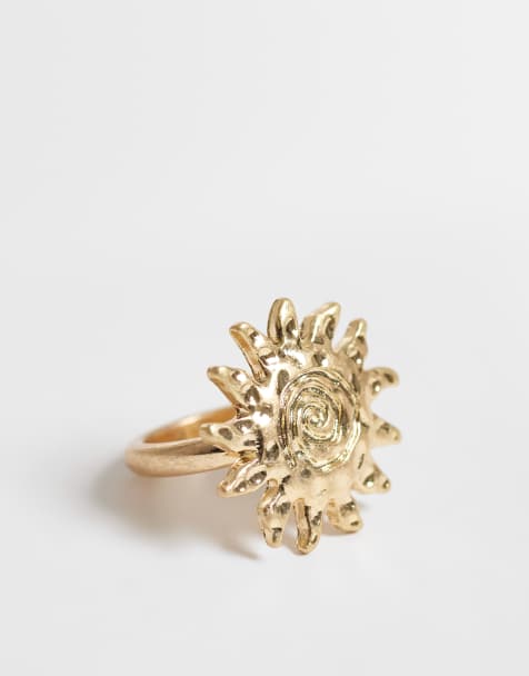 ASOS DESIGN – Guldfärgad ring med soldesign - view 1