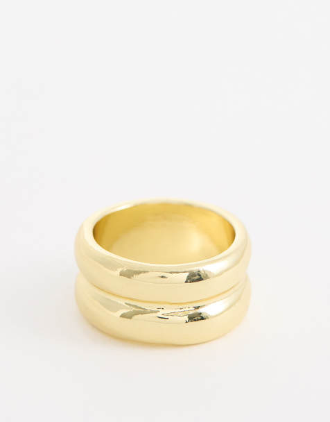 ASOS DESIGN – Guldfärgad ring med två band - view 1