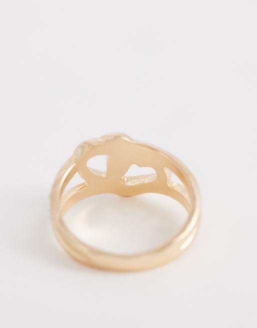 ASOS DESIGN – Guldfärgad ring med två hjärtan, 2 av 3