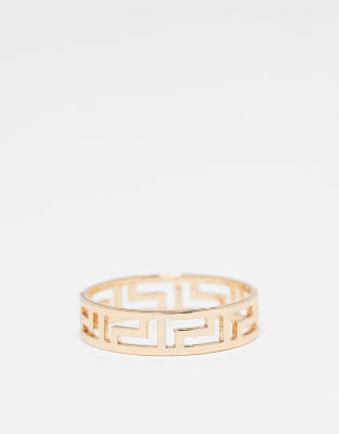 ASOS DESIGN – Guldfärgad ring med utskuret grekiskt vågmönster - view 1