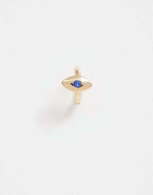 ASOS DESIGN – Guldfärgade creoler med ögondesign och Swarovski-kristall