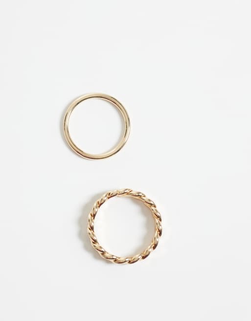 ASOS DESIGN – Guldfärgade ringar i flerpack, 2 av 3