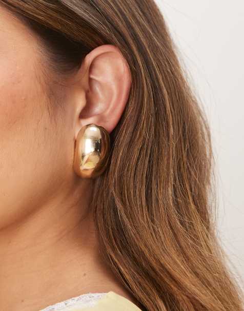 ASOS DESIGN – Guldfärgade stiftörhängen med cirkeldesign - view 1