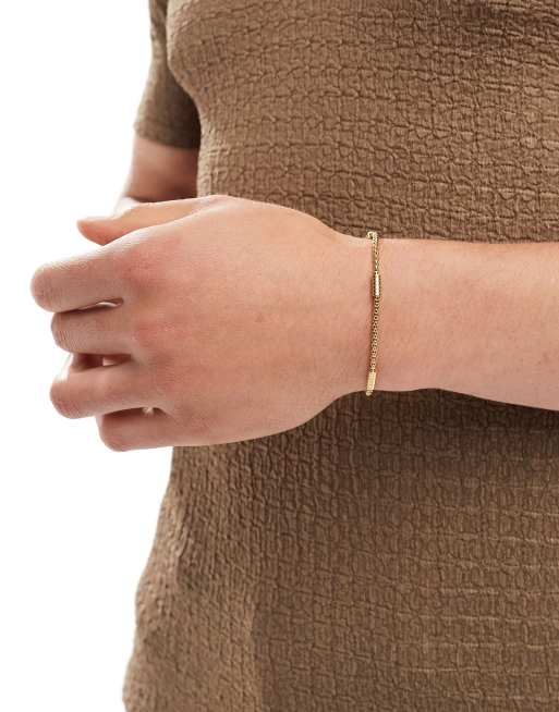 ASOS DESIGN – Guldfärgat armband i vattentåligt, rostfritt stål
