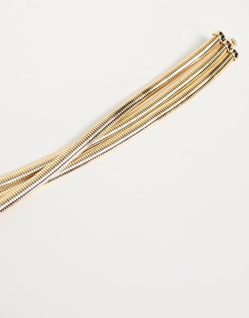 ASOS DESIGN – Guldfärgat choker-halsband med flera kedjor, 3 av 4
