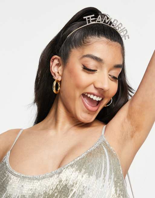 ASOS DESIGN – Guldfärgat diadem med 
