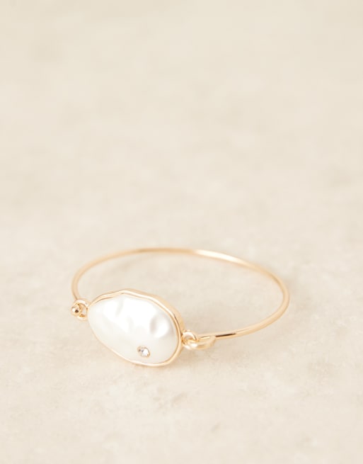 ASOS DESIGN – Guldfärgat, extra smalt armband med imiterad halvädelsten och kristall, 2 av 3