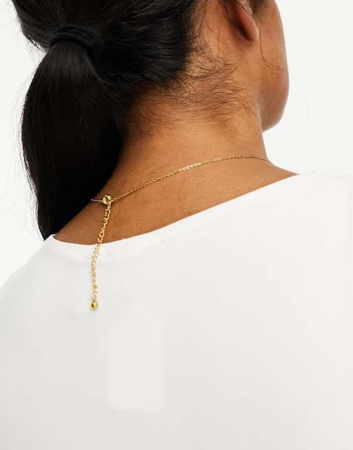 ASOS DESIGN – Guldfärgat halsband i vattentåligt rostfritt stål med rektangulära berlocker, 4 av 4