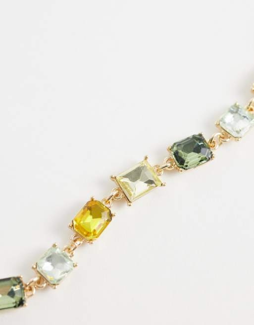 ASOS DESIGN – Guldfärgat halsband med kristallstenar, 3 av 4