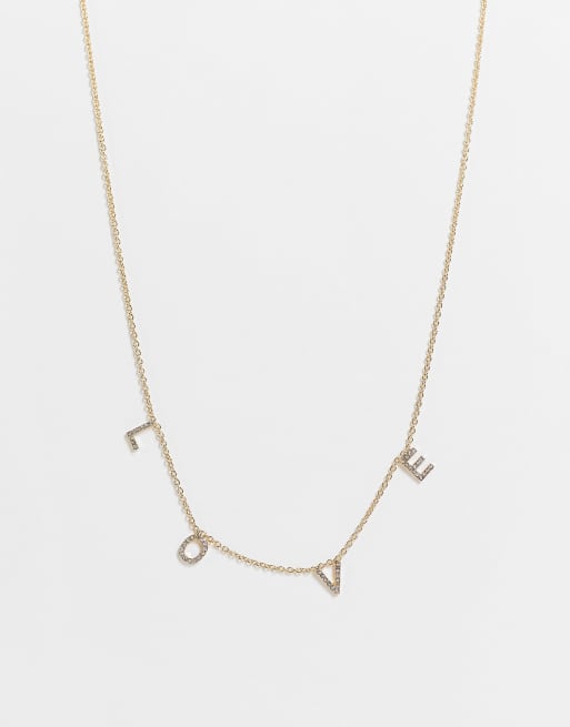 ASOS DESIGN – Guldfärgat halsband med 