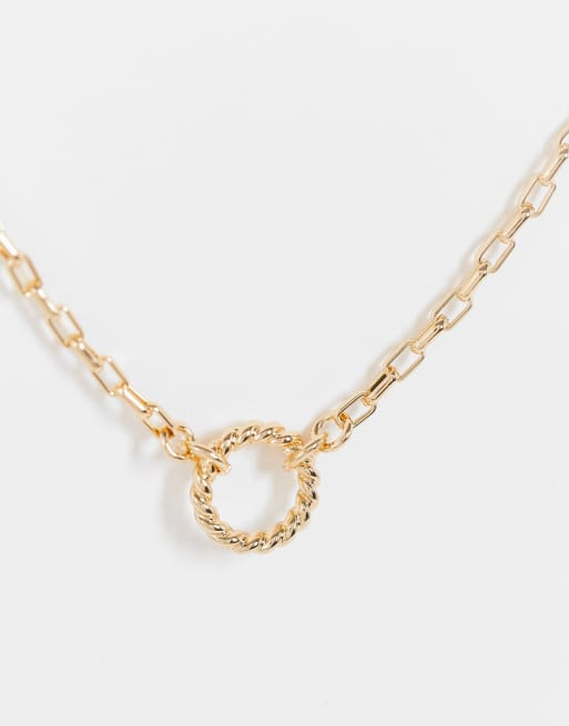 ASOS DESIGN – Guldfärgat halsband med runt hänge, 2 av 4
