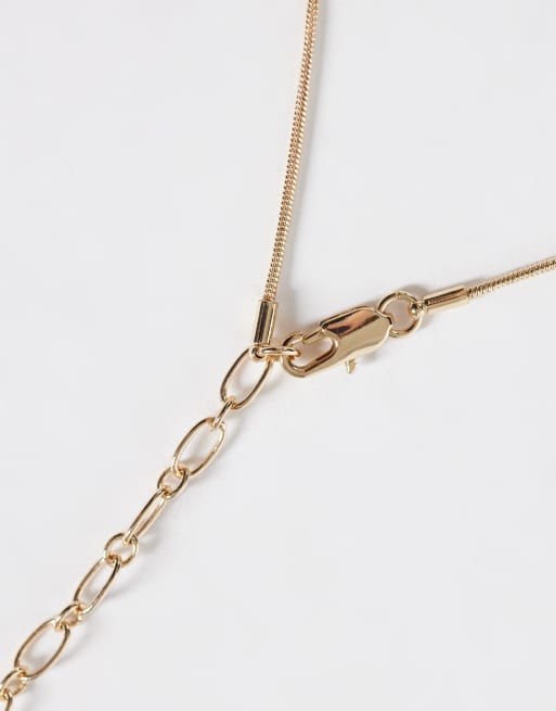 ASOS DESIGN – Guldfärgat, kort halsband med smält hängsmycke, 3 av 4