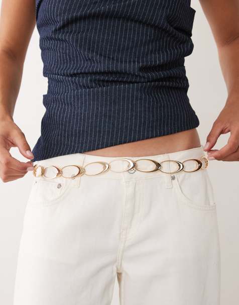 ASOS Design – Guldfärgat skärp med oval kedja - view 1