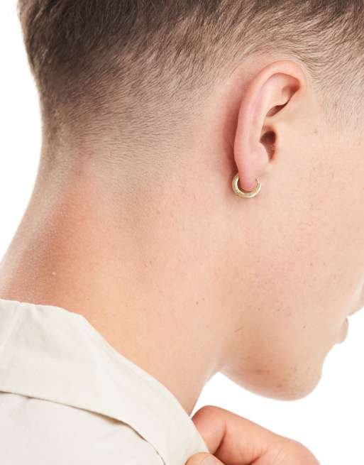 ASOS DESIGN - Guldfarvede hoop-øreringe i vandtæt rustfrit stål