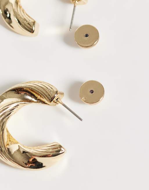 ASOS DESIGN - Guldfarvede hoop-øreringe med snoet design, 3 af 4