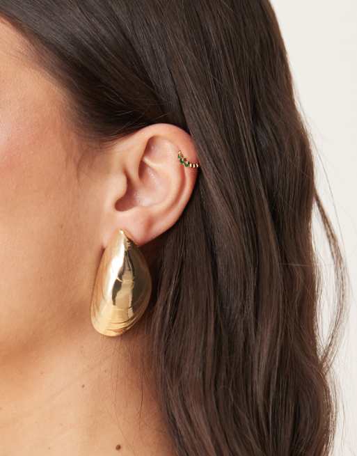 ASOS DESIGN - Guldfarvede øreringe med muslingedesign