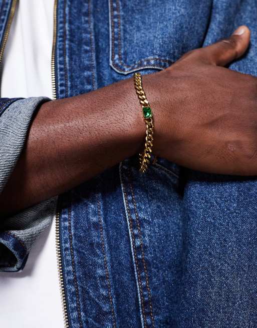 ASOS DESIGN - Guldfarvet armbånd med vedhæng i vandtæt, rustfrit stål