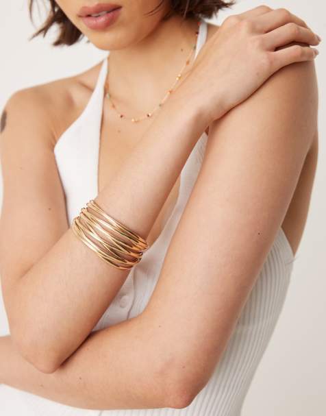 ASOS DESIGN - Guldfarvet armring med ståltrådsdesign - view 1
