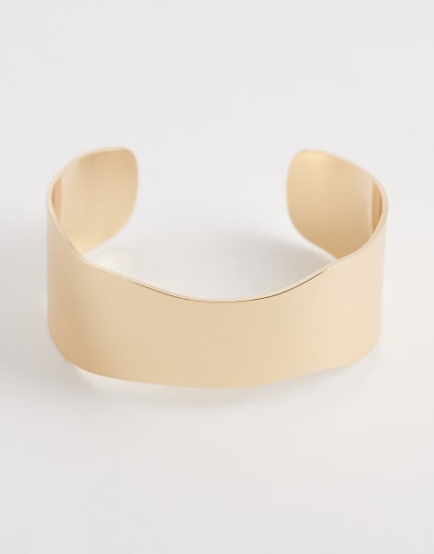 ASOS DESIGN - Guldfarvet bredt manchetarmbånd - view 1