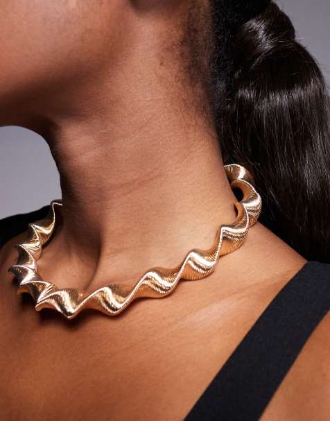 ASOS DESIGN - Guldfarvet choker-halskæde med snoet design - view 1