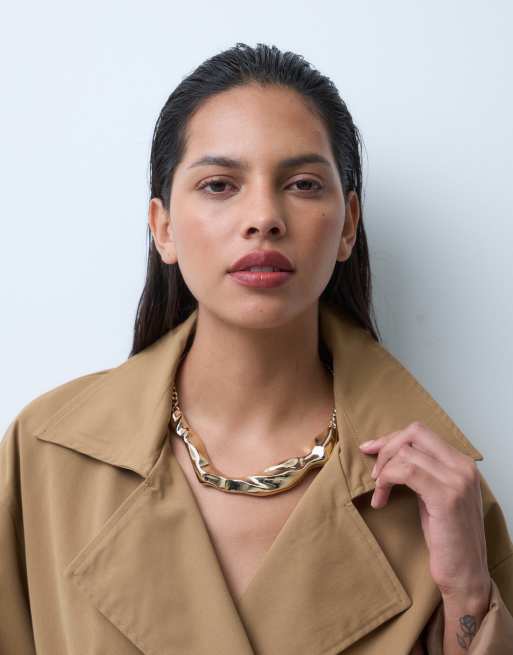 ASOS DESIGN - Guldfarvet choker med smeltet design, 2 af 4